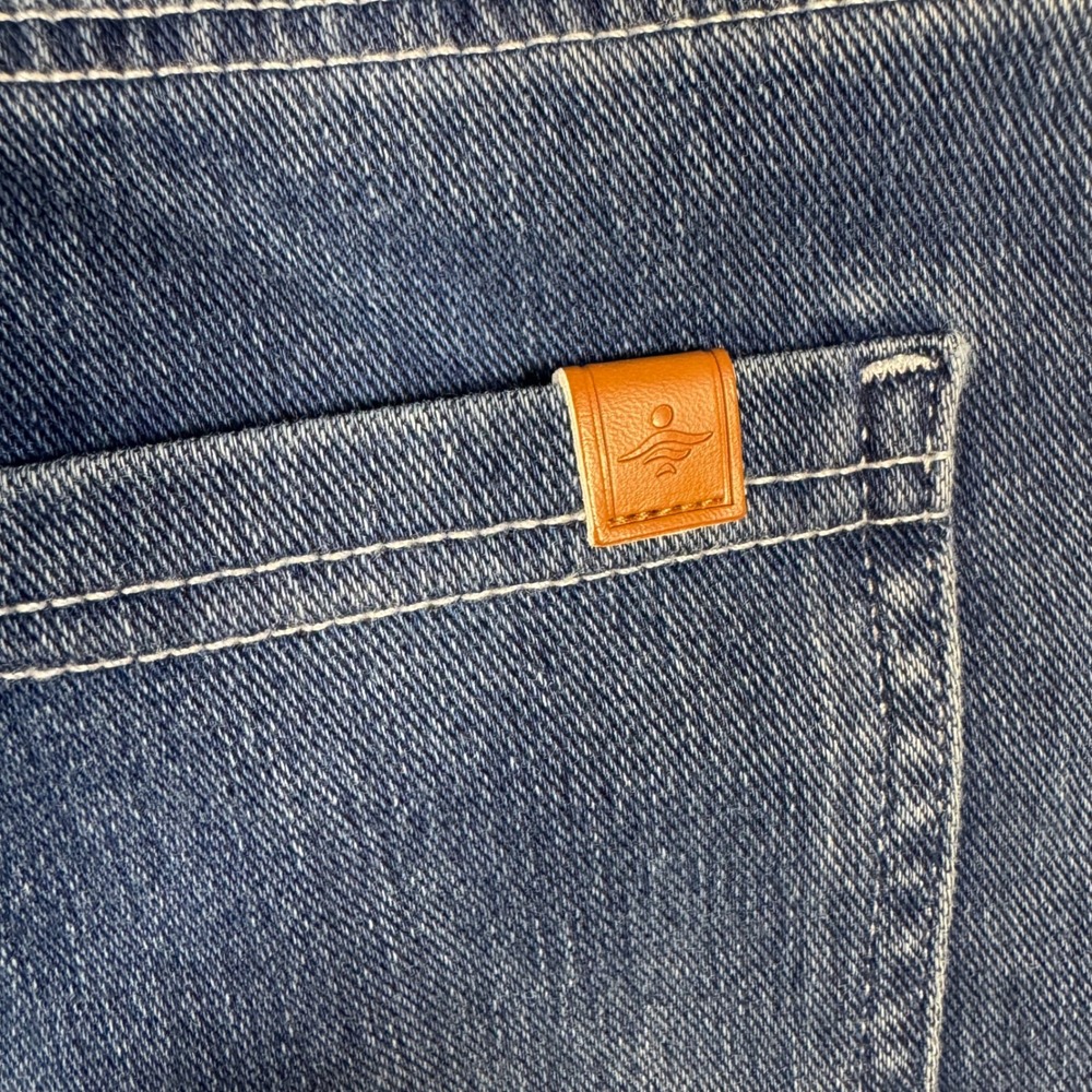 NWOT Halara Flex Womens High Waisted Stripe Wide‎ Leg Flowy Jeans L Pockets - Picture 8 of 13